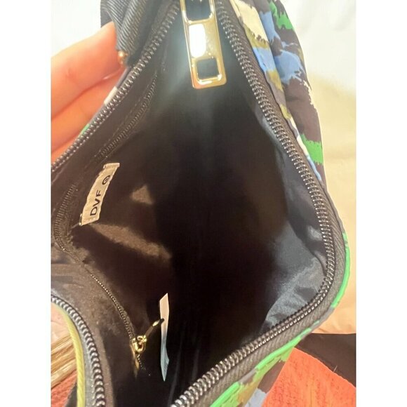 DVF Diane Von Furstenberg Utility Crossbody Bag Disco Zebra Green NWT - Picture 4 of 9